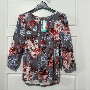 danielrainn blouse Branden Pleated Knit Top